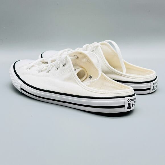 Converse All Star Sneaker Womens 7.5 White Slip On Mules Casual Chucks Shoes - Picture 6 of 12